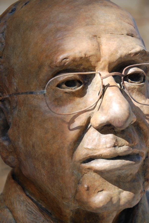 Bronze bust of Papa Joe Smiddy, former Chancellor of the University of Virginia at Wise