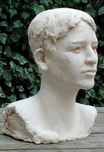 Terra cotta bust of a London teenager - click here for larger view of both terra cotta and bronze versions of this bust